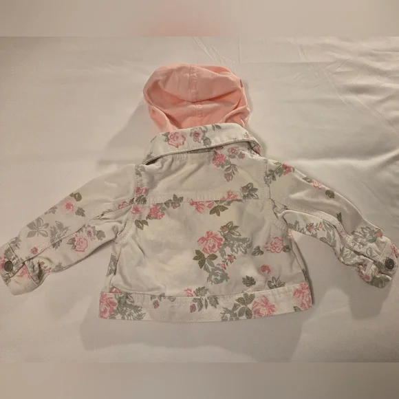 Arizona Jean Company Floral Kids Jean Jacket - Pink and White - Picture 6 of 8